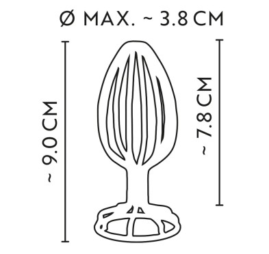 Anos - Stalowy Pusty Korek Analny Srebrny 3.8 CM